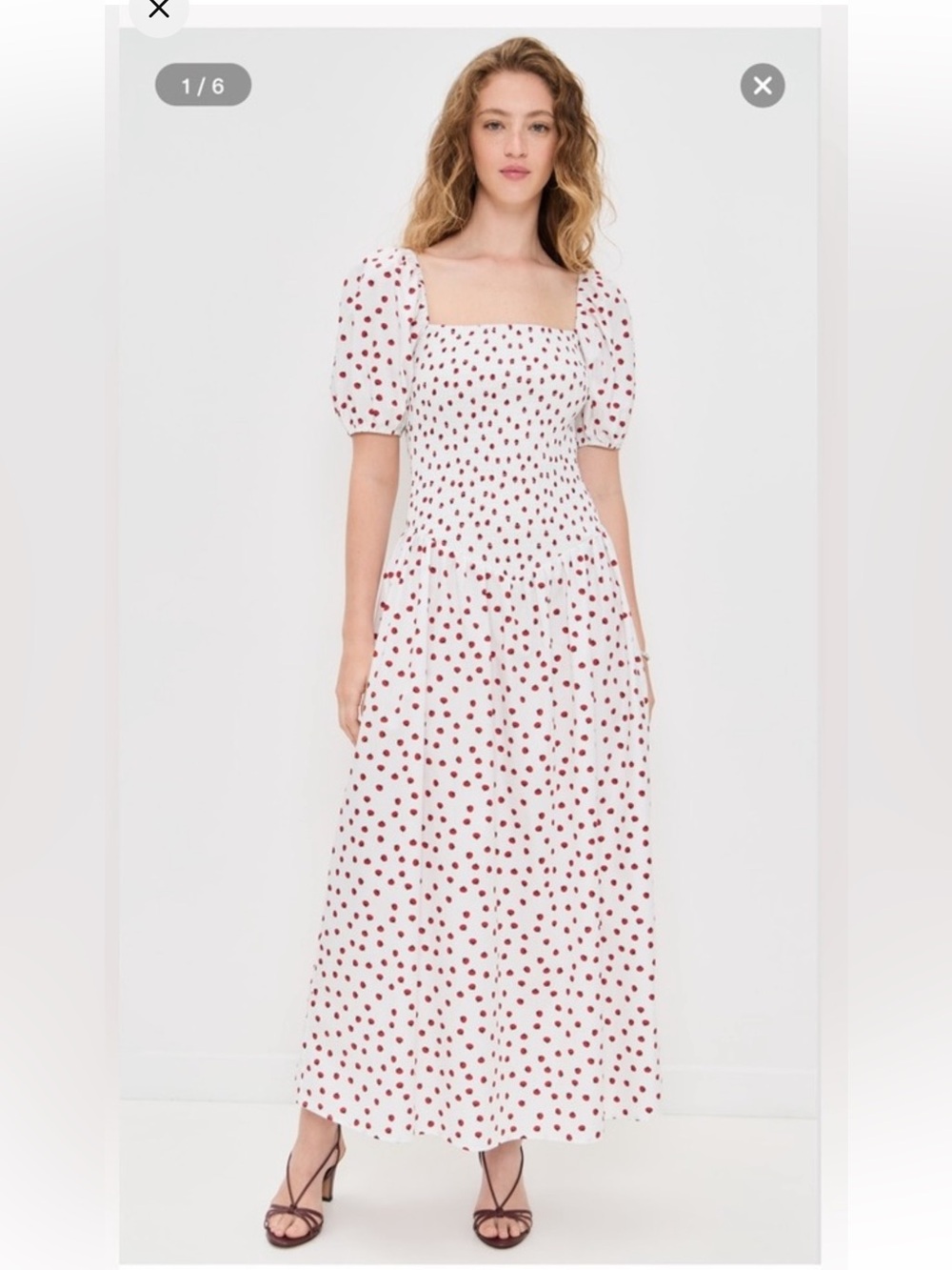 OPT White Maxi Dress in Tomato Print